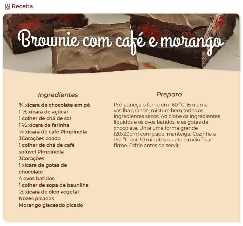brownie com café